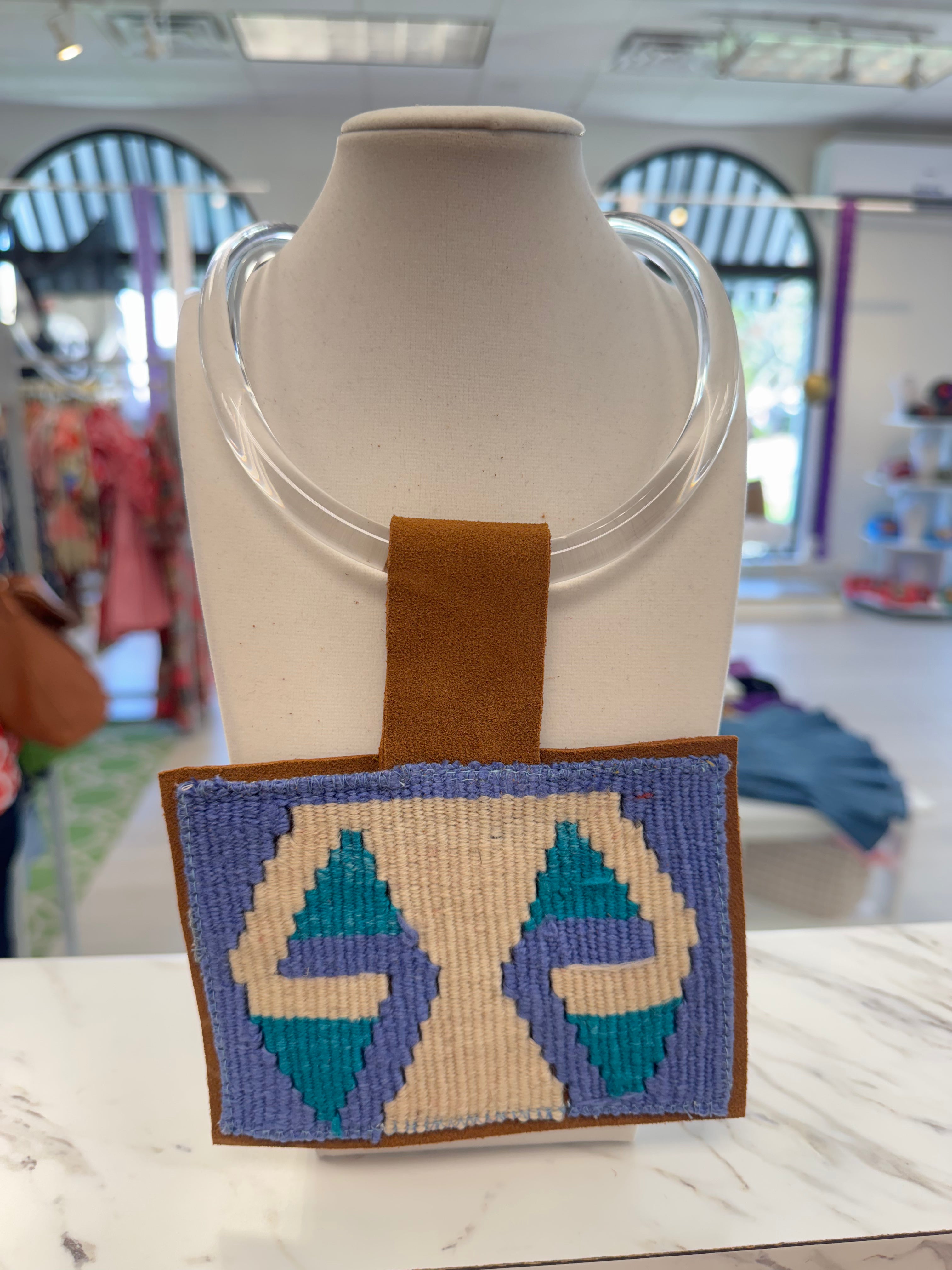 ORIJINAL Acrylic Necklace - Periwinkle, Blue, White Patch