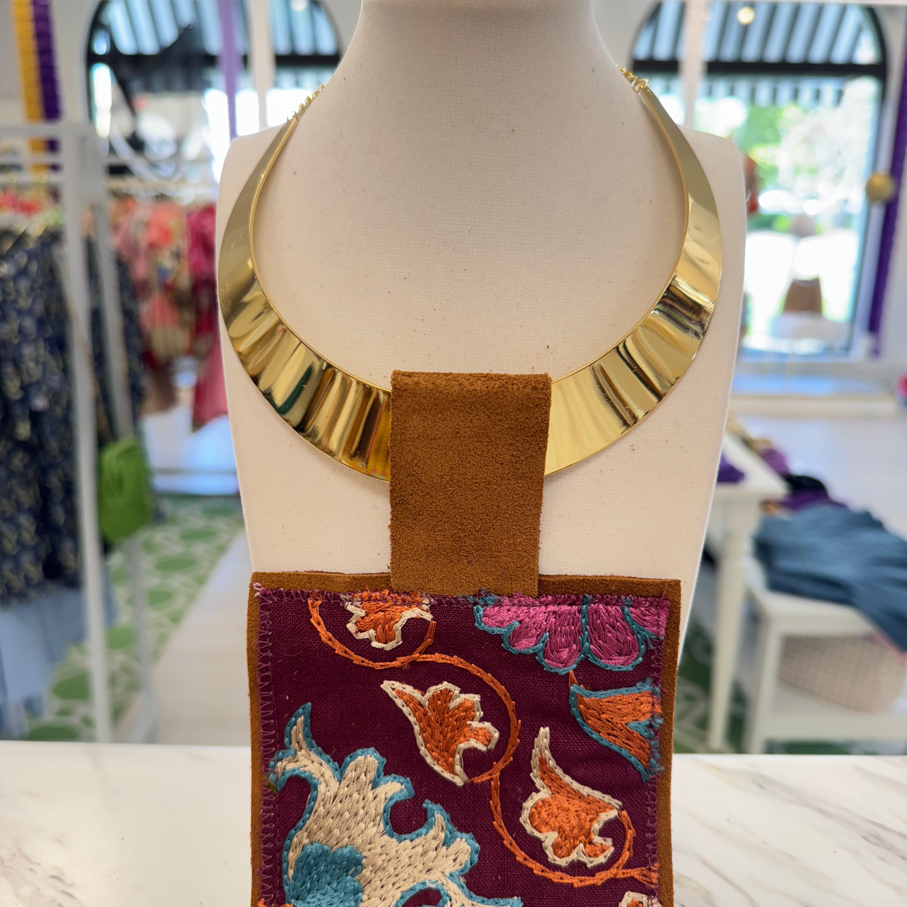 ORIJINAL Shiny Brass Pendant Necklace - Fall Flower Patch