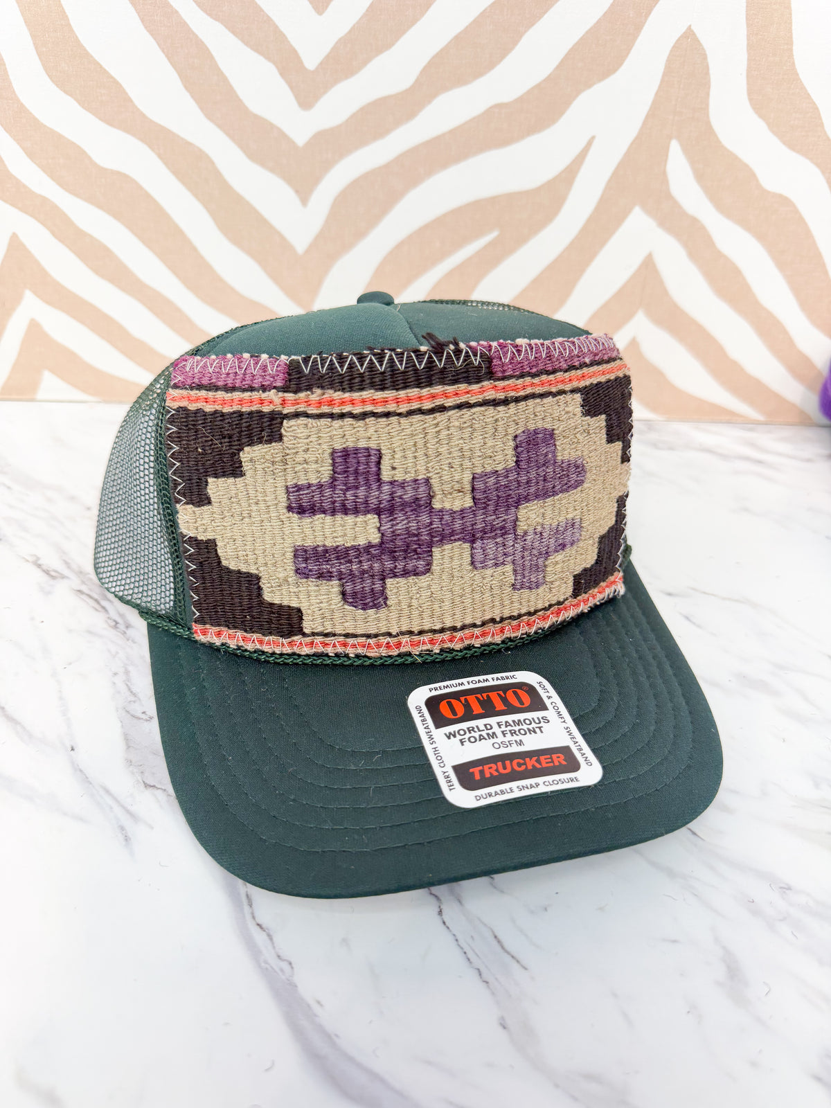 ORIJINAL Kilim Trucker Hat in Forrest Green - 5
