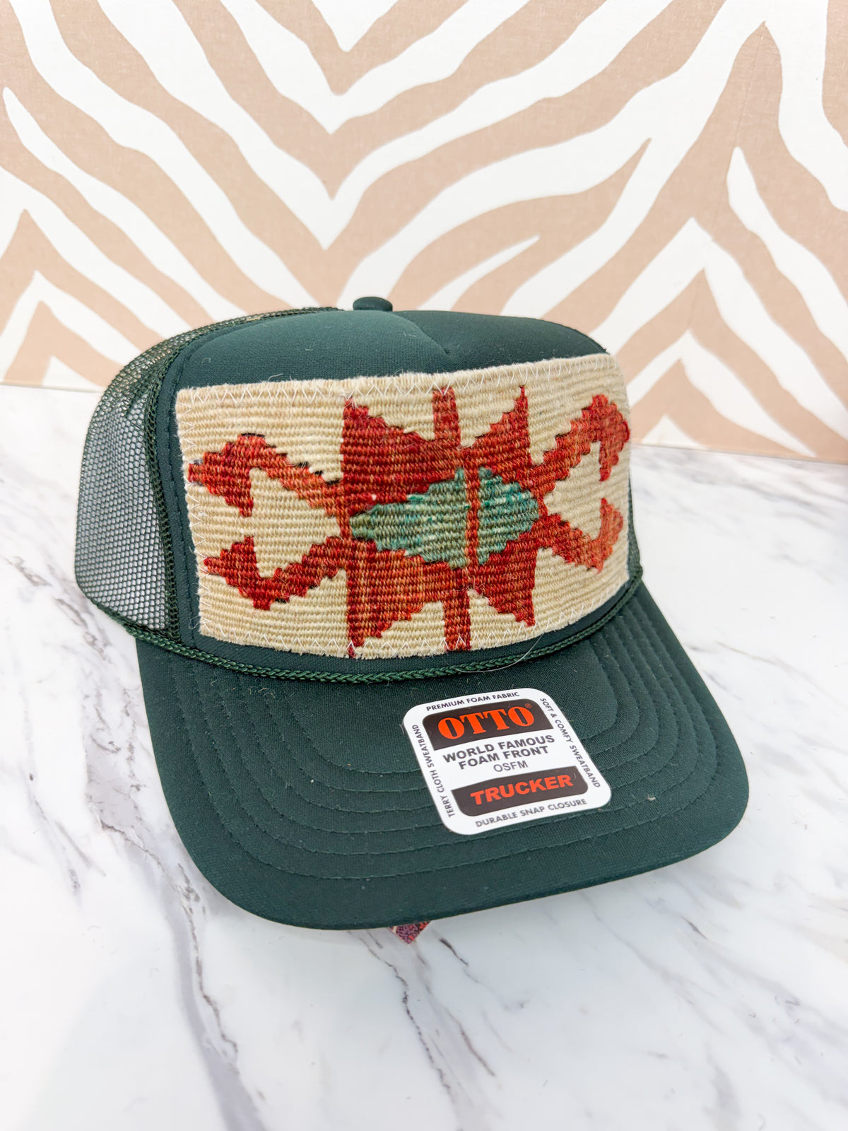 ORIJINAL Kilim Trucker Hat in Forrest Green - 1