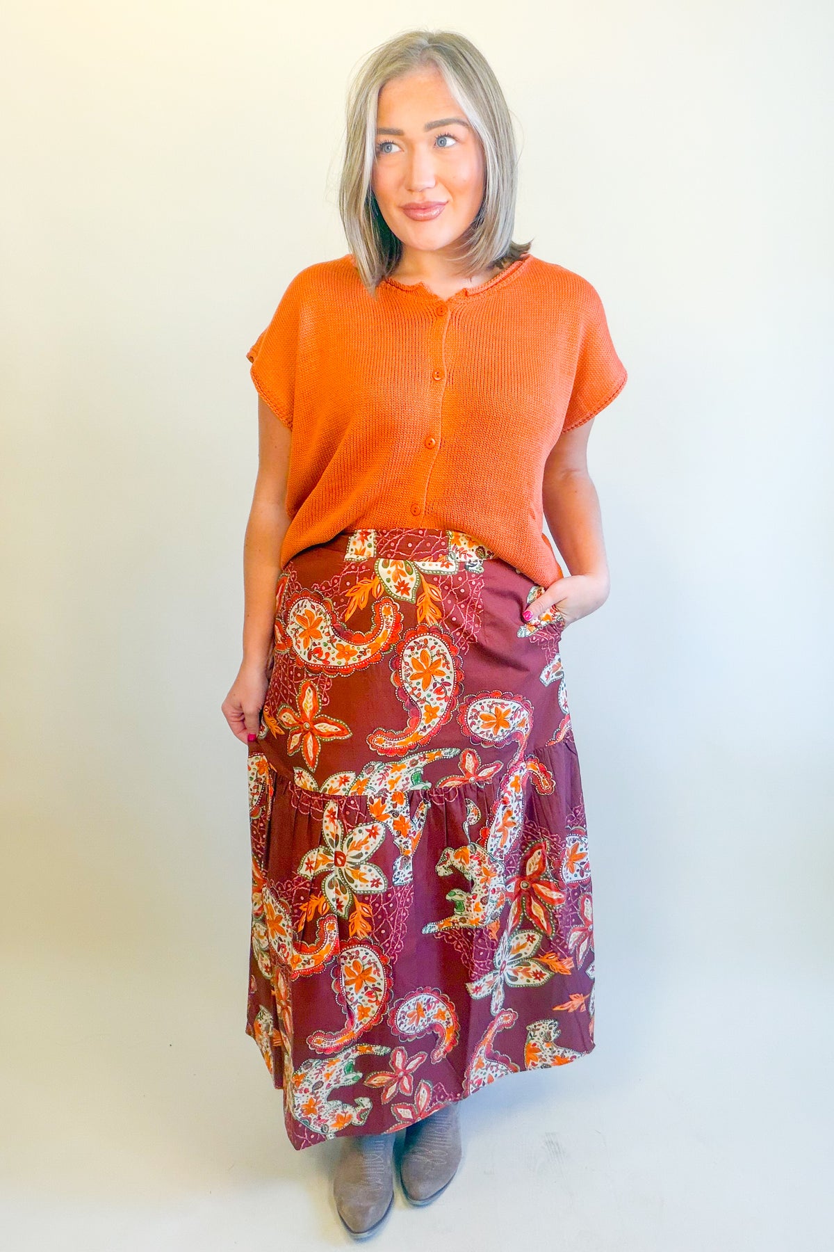 Ada Skirt in Wild Paisley | MAUDE