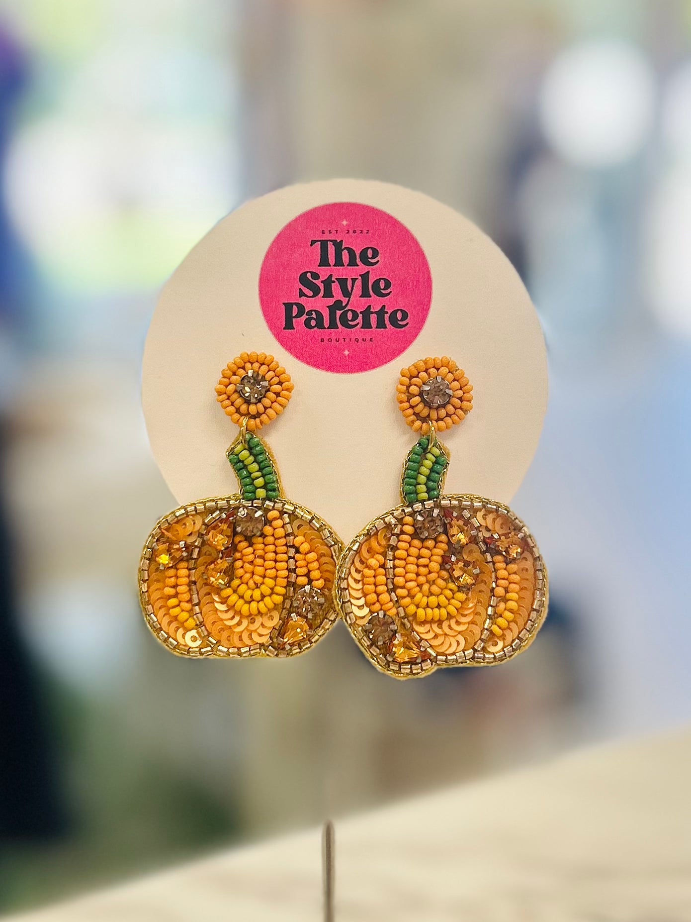Golden Pumpkin Drop Earrings