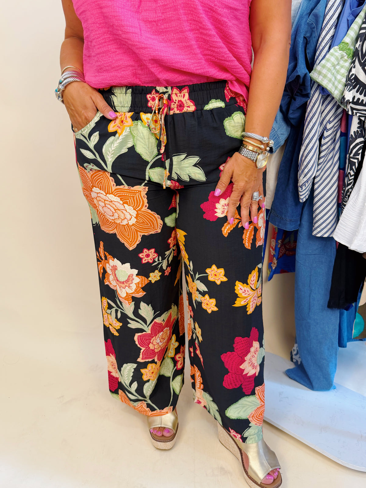 Finding Florals Pants in Black