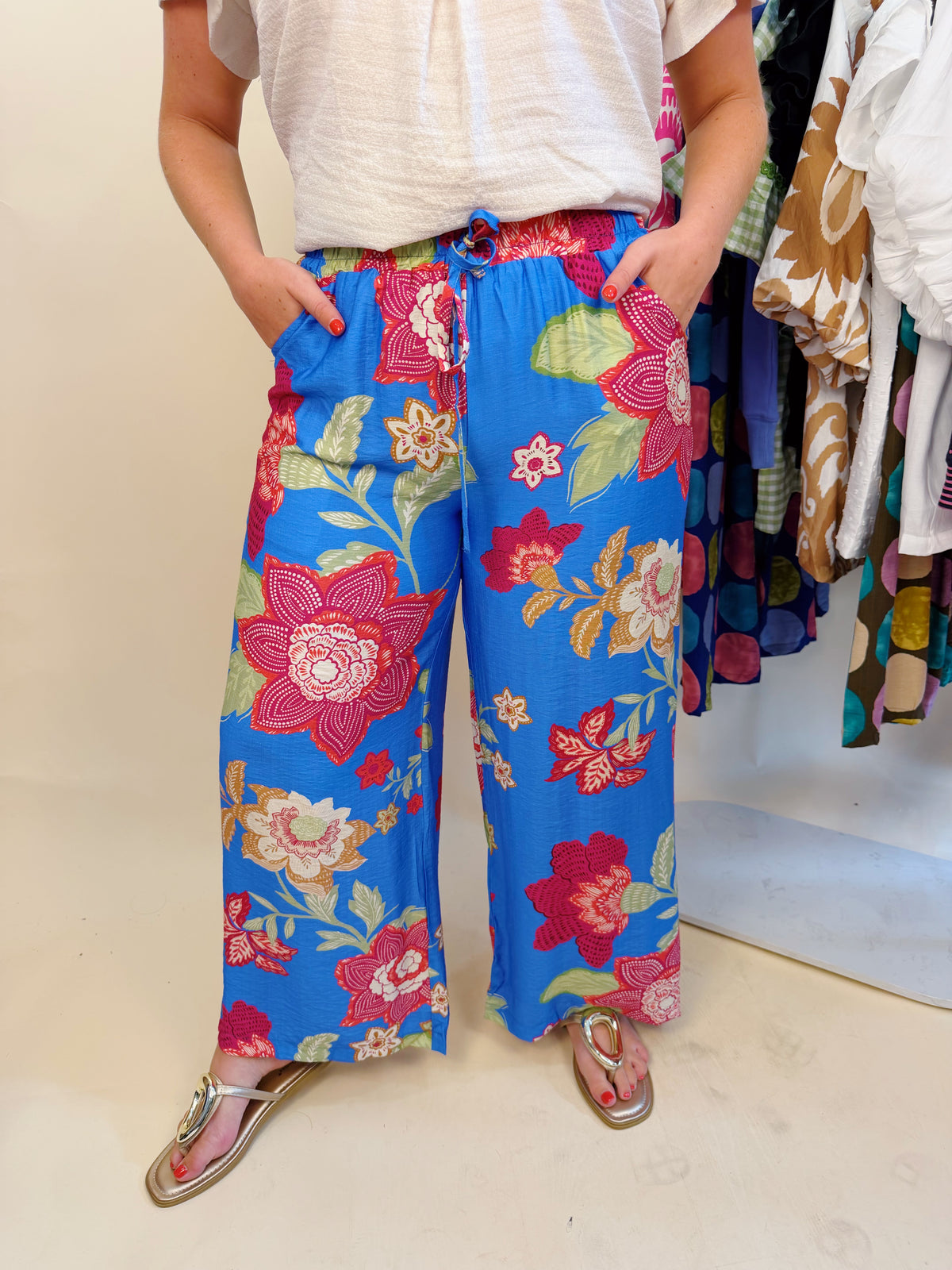 Finding Florals Pants in Blue