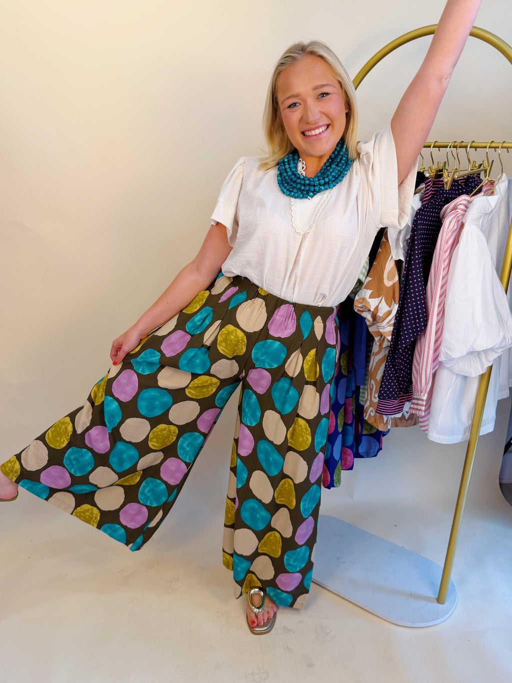 Connect the Dots Pants in Brown Mix