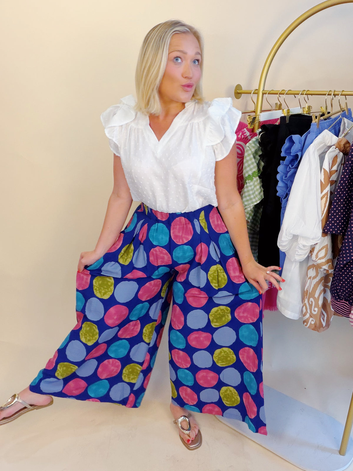 Connect the Dots Pants in Navy Mix
