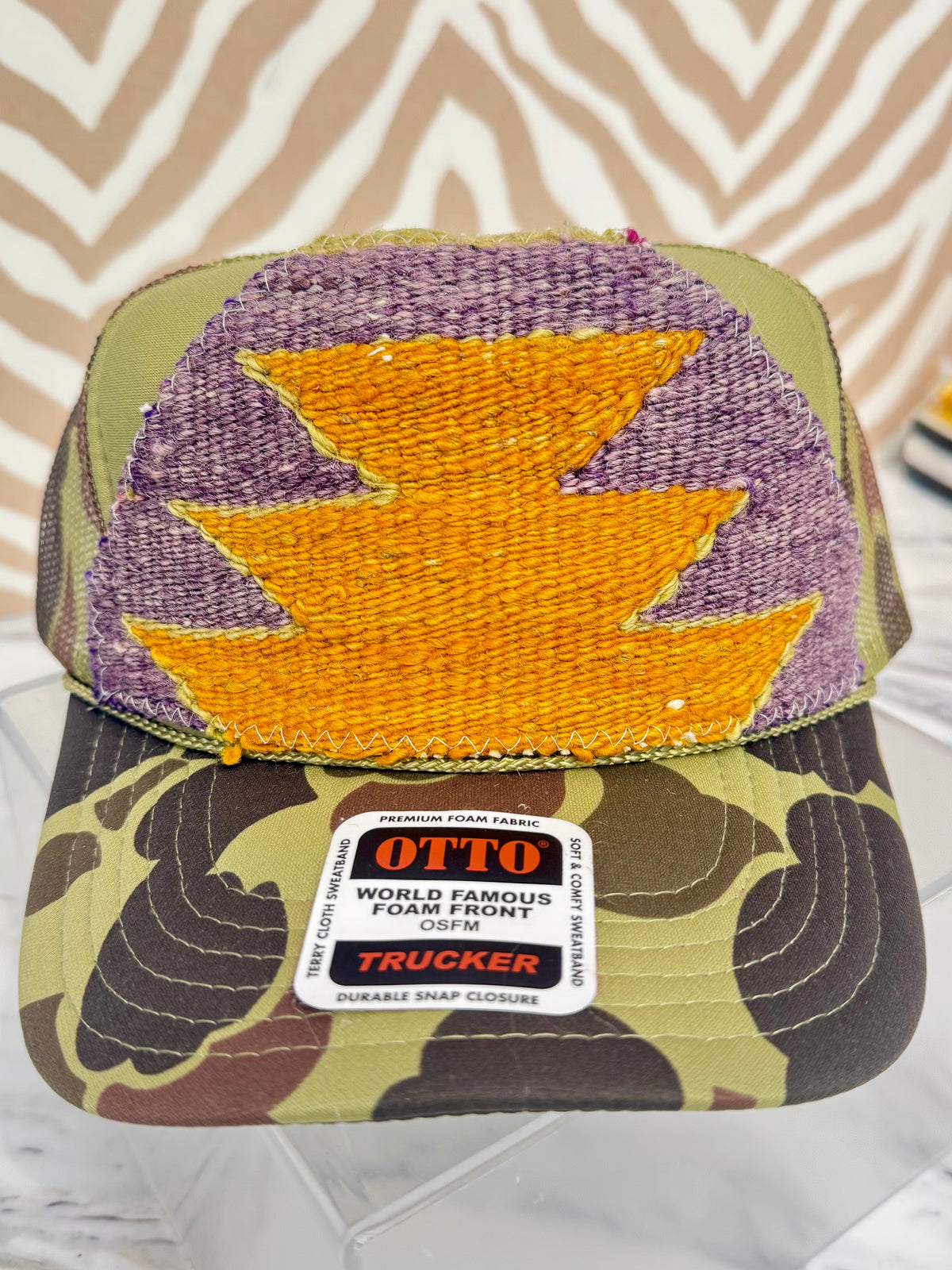 ORIJINAL Trucker Hat in Camo - Purple and Gold Patch