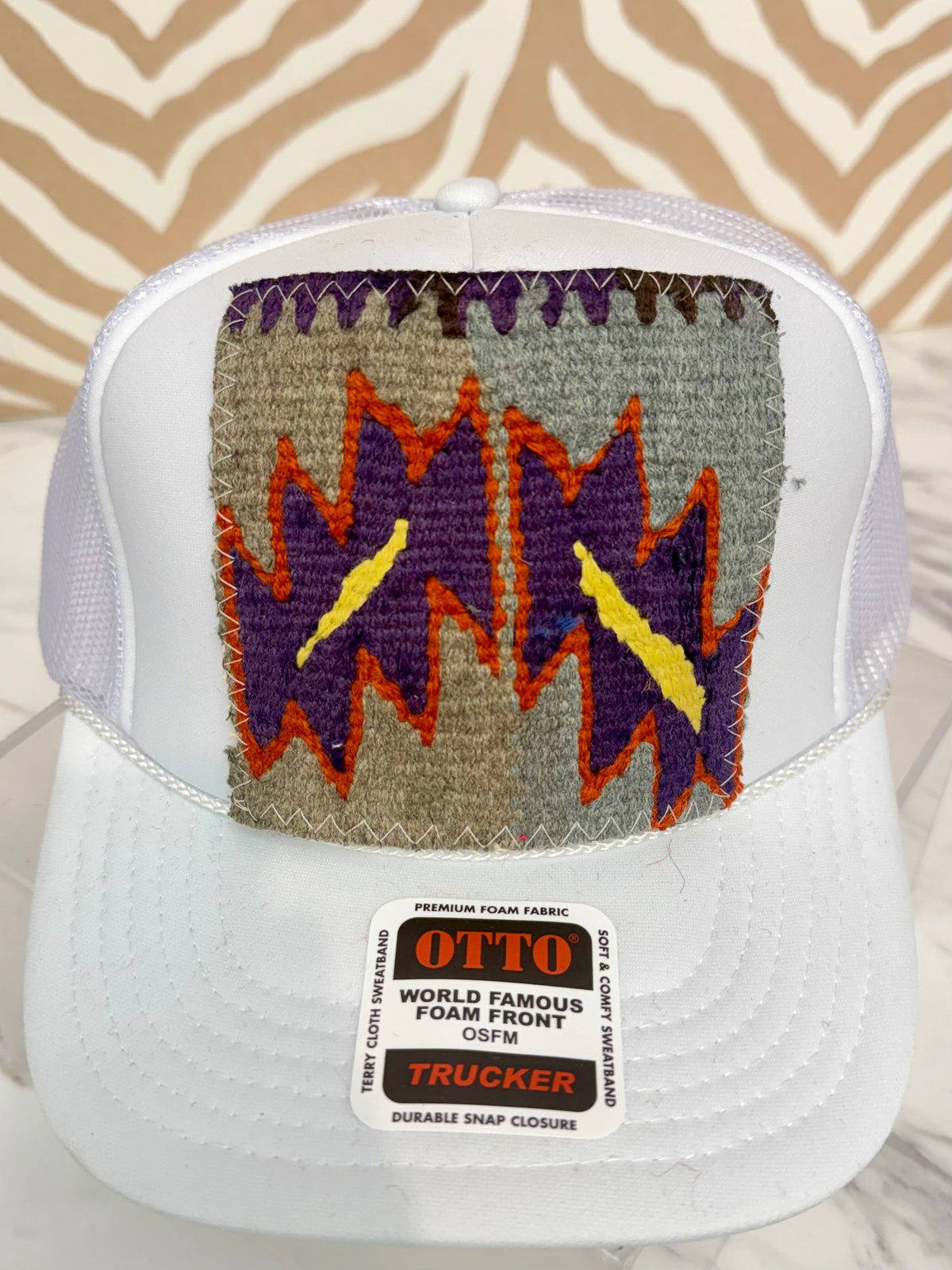 ORIJINAL Trucker Hat in White - Grey, Purple, Orange, Yellow Patch