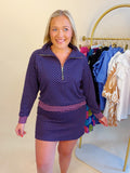 On The Move Pullover in Navy/Pink