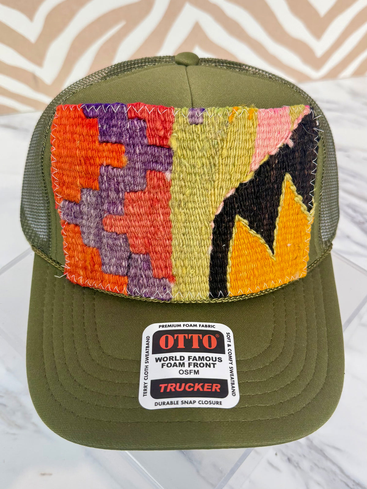 ORIJINAL Trucker Hat in Olive - Orange, Purple, Sage, Brown, Gold Patch