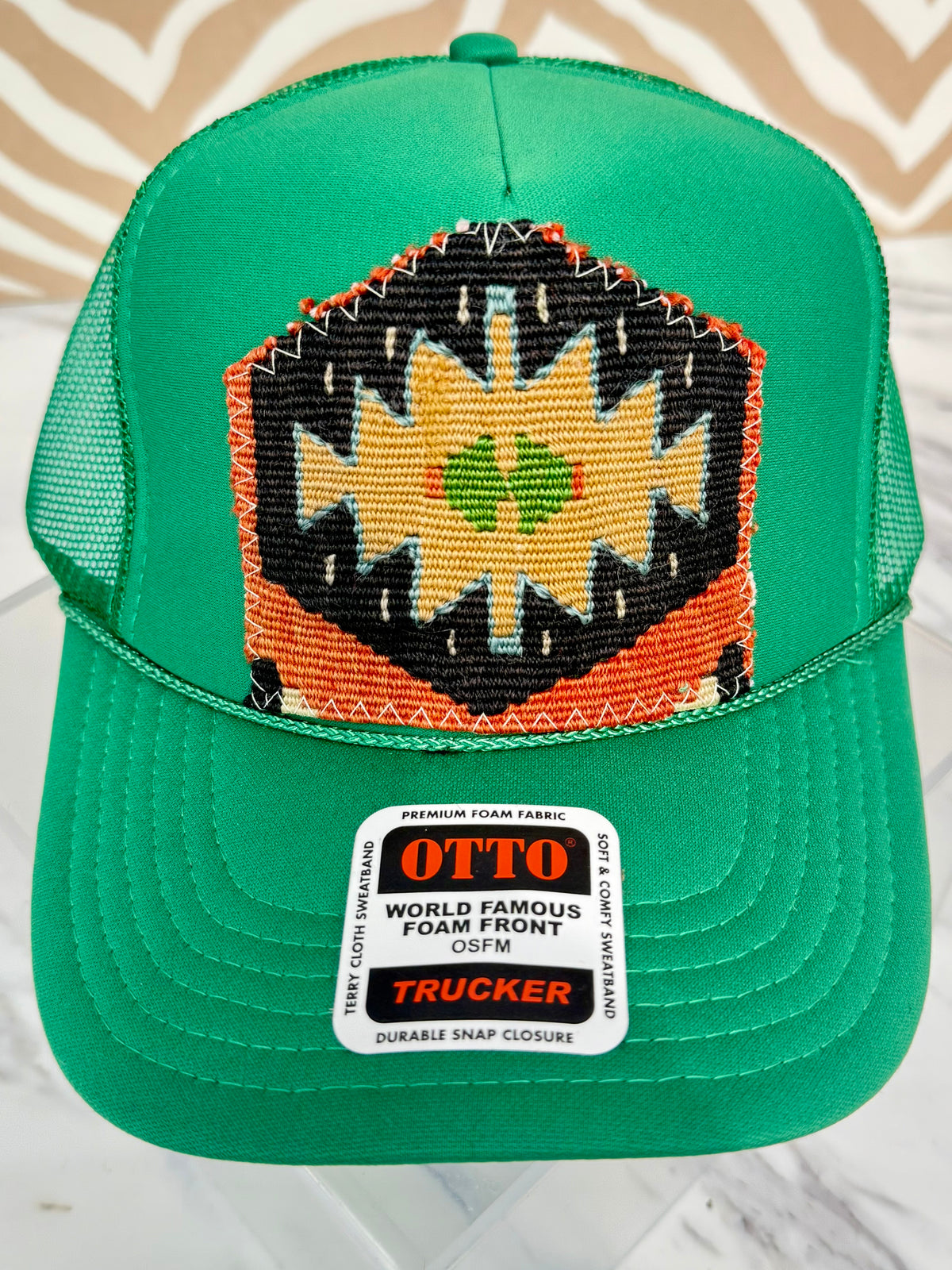 ORIJINAL Trucker Hat in Kelly Green - Rust, Black, Camel, Blue, Green Patch