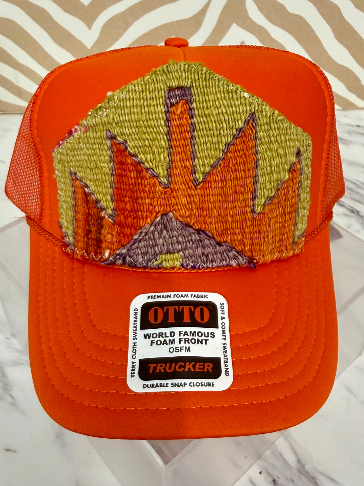 ORIJINAL Trucker Hat in Orange - Olive, Purple, Orange Patch