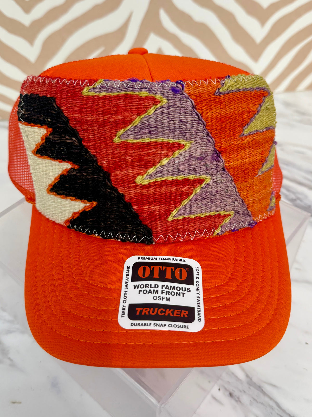 ORIJINAL Trucker Hat in Orange - Cream, Orange, Black, Red, Purple, Olive Patch