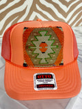 ORIJINAL Trucker Hat in Peach - Rust, Ash Brown, Green, Grey Patch