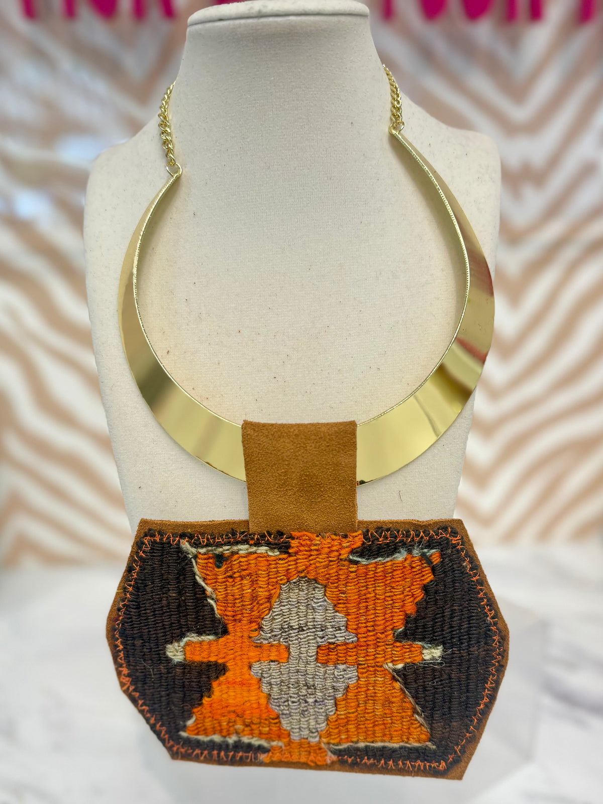ORJINAL Shiny Pendant - Brown, Ash Brown, Orange Patch