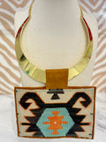 ORJINAL Shiny Pendant - Cream, Orange, Dusty Blue, Black Patch