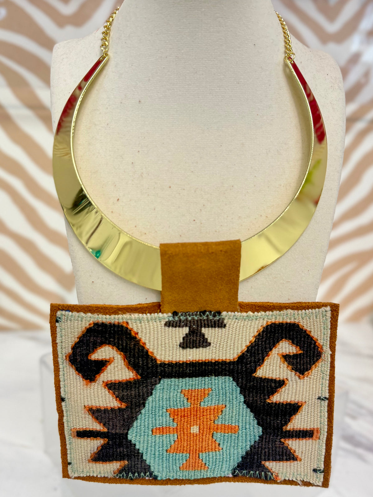 ORJINAL Shiny Pendant - Cream, Orange, Dusty Blue, Black Patch