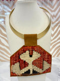 ORJINAL Brass Pendant - Red, Cream, Black Patch