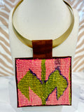 ORJINAL Brass Pendant - Pink and Green Patch