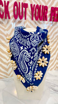ORIJINAL Rosette Cowrie Bandana - Navy