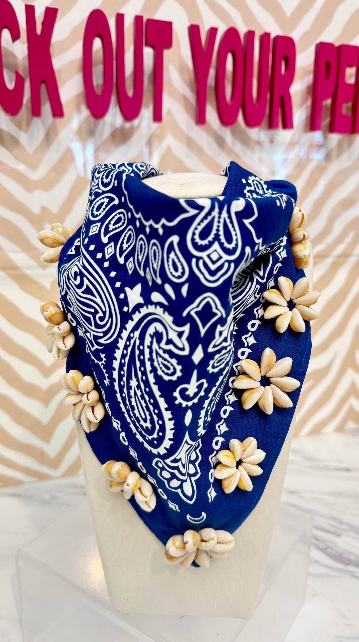 ORIJINAL Rosette Cowrie Bandana - Navy
