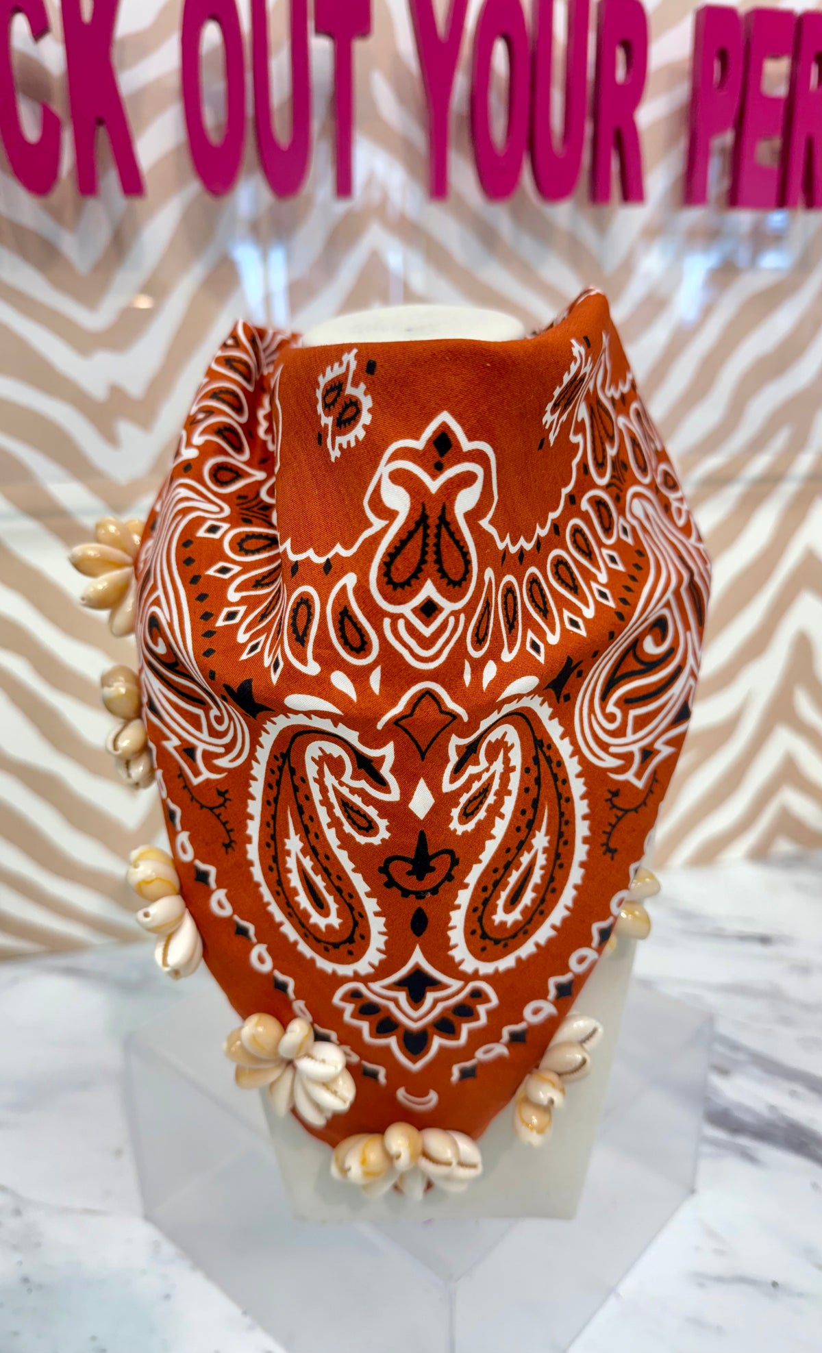 ORIJINAL Rosette Cowrie Bandana - Chocolate