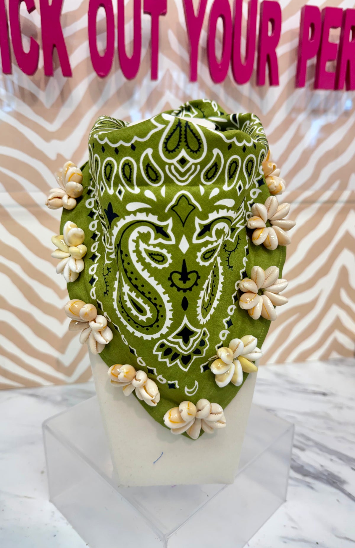 ORIJINAL Rosette Cowrie Bandana - Olive