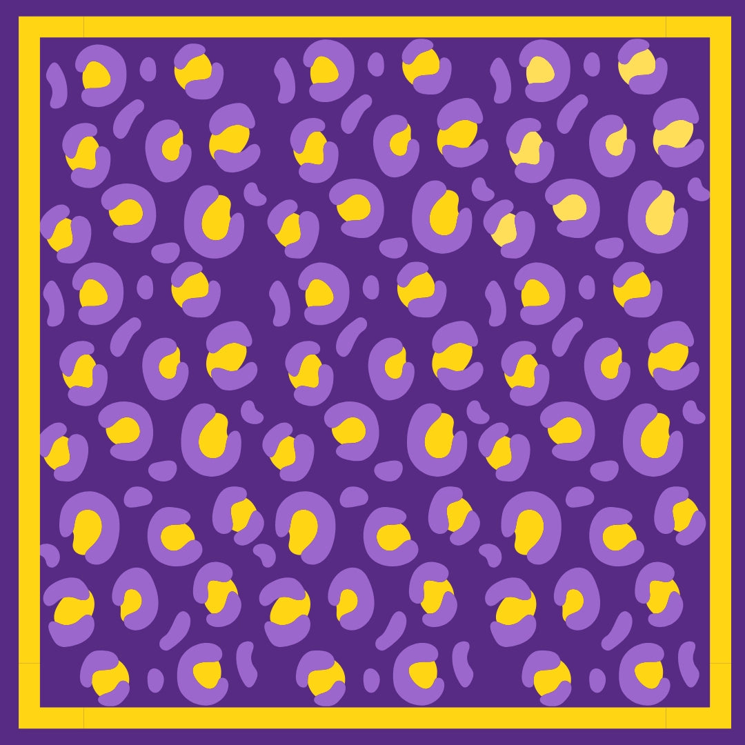 My Alma Mater Scarf - Purple and Gold Cheetah