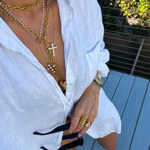 XL Diamond Cross Necklace - CHANSUTTPEARLS