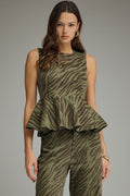 Zelda Zebra Top In Olive