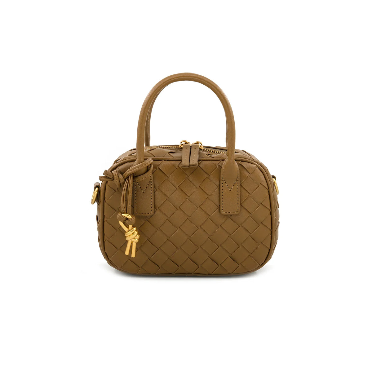 Basketweave Mini Bag in Khaki