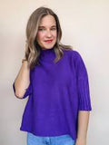 Everyday Mock Neck Sweater in Purple
