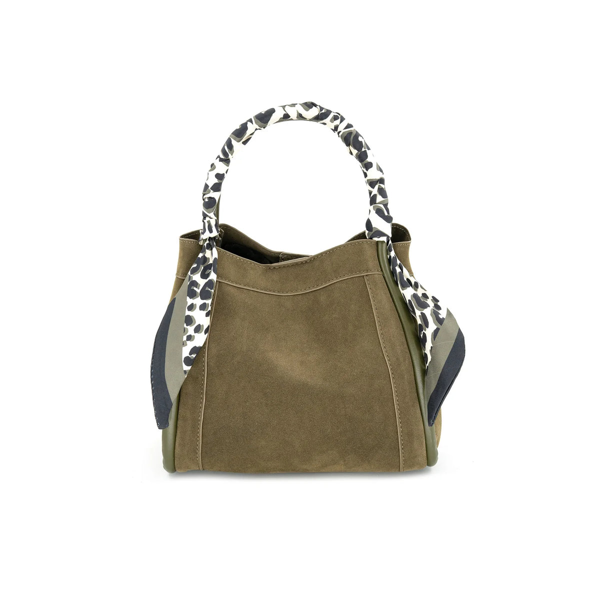 Mini Bucket Bag with Scarf in Olive