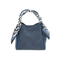 Mini Bucket Bag with Scarf in Navy