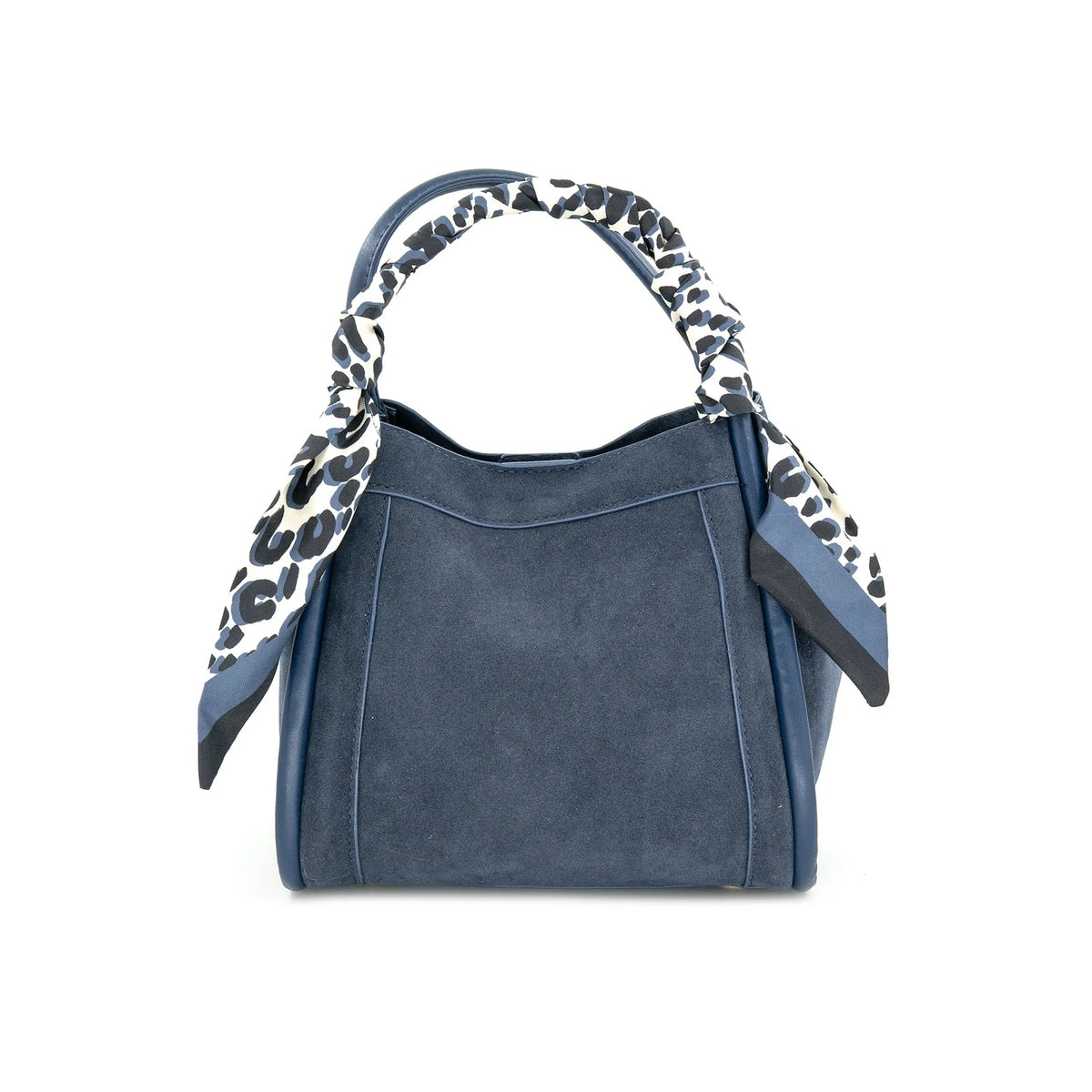 Mini Bucket Bag with Scarf in Navy