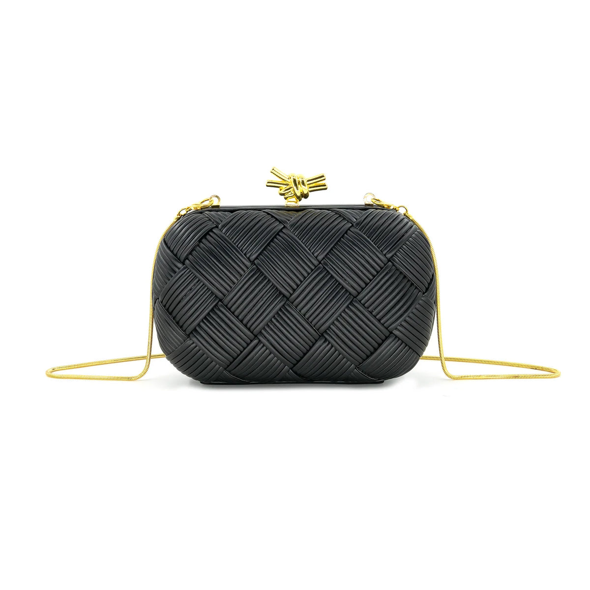 Twine Twist Clutch in Black