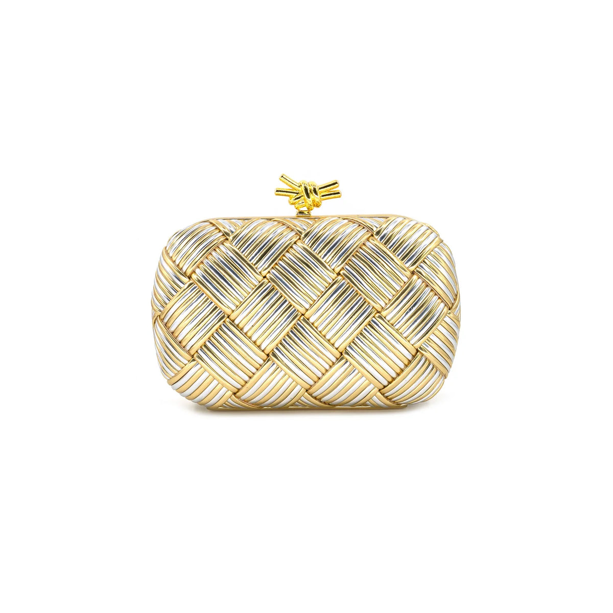 Twine Twist Clutch in Metallics